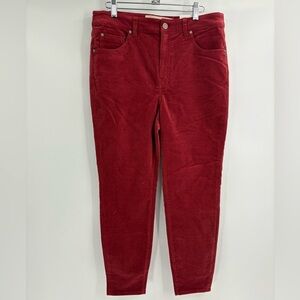 Soft Surroundings Burgundy Corduroy High Rise Skinny Pants size 12P petite